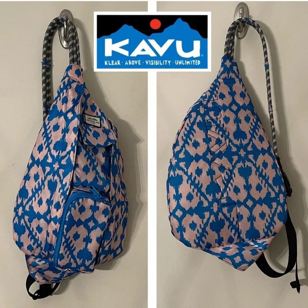 KAVU MiniโRope Pack Sling Crossbody Polyester Bag Ikat Print